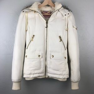 Juicy Couture Cream Down Puffer Jacket